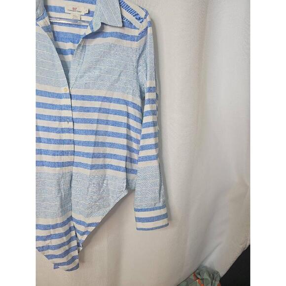 Vineyard Vines RN134578 Blue White Striped Button-up Shirt Womens 8 - Picture 3 of 6
